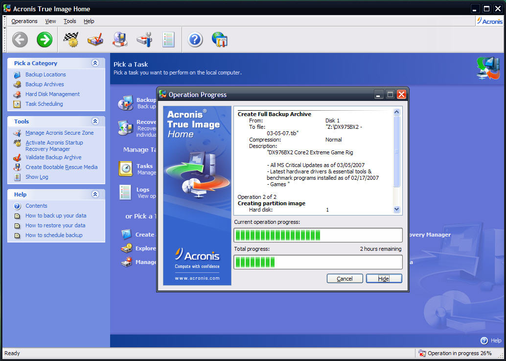 acronis true image boot cd recovery manager