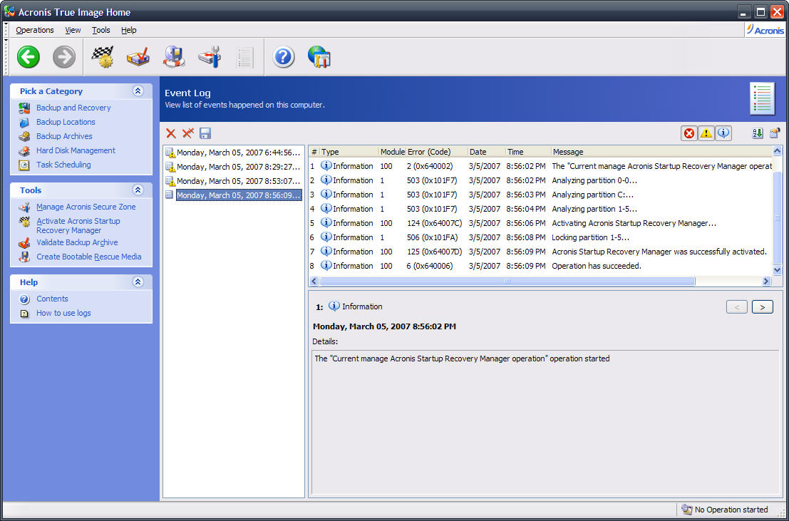 acronis true image 2014 startup recovery manager