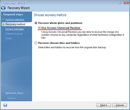 acronis true image 2014 system recovery with universal restore