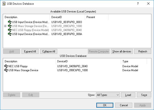 USB Devices Database
