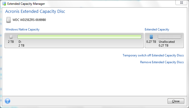 acronis true image extended capacity manager